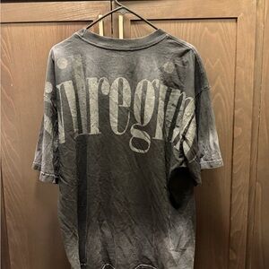 Men's Civil Regime Boxy Crop Fit Gray Washed T-Shirt Pump Cover